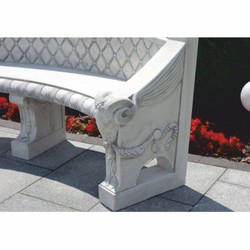 Casa Padrino baroque concrete garden bench gray 196 cm - Baroque garden & patio furniture
