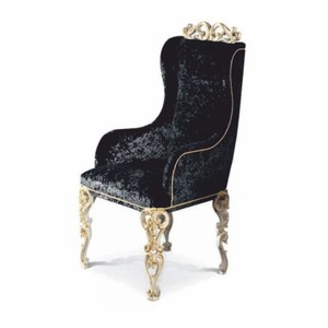 Casa Padrino Chaise de Salle à Manger Baroque de Luxe avec Accoudoirs Noir / Ivoire / Or - Fabriquée en Italie
