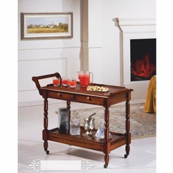 Casa Padrino carrito de servicio barroco de lujo marrón 97 cm - Hecho en Italia