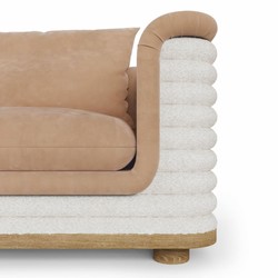 Casa Padrino fauteuil de salon & hôtel de luxe marron / blanc 115 cm - Qualité supérieure