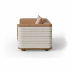 Casa Padrino fauteuil de salon & hôtel de luxe marron / blanc 115 cm - Qualité supérieure