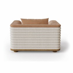 Casa Padrino fauteuil de salon & hôtel de luxe marron / blanc 115 cm - Qualité supérieure