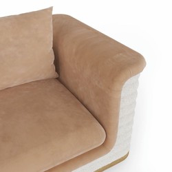 Casa Padrino fauteuil de salon & hôtel de luxe marron / blanc 115 cm - Qualité supérieure