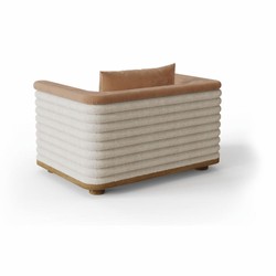 Casa Padrino fauteuil de salon & hôtel de luxe marron / blanc 115 cm - Qualité supérieure