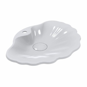 Casa Padrino Luxus Waschbecken Schale in Muschelform Hochglanz Weiß 61,8 cm