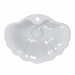 Casa Padrino Luxus Waschbecken Schale in Muschelform Hochglanz Weiß 61,8 cm