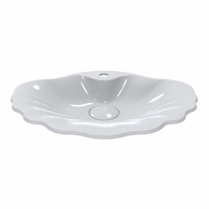 Casa Padrino Luxus Waschbecken Schale in Muschelform Hochglanz Weiß 61,8 cm
