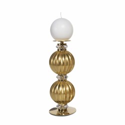 Casa Padrino portavela de porcelana de cristal de lujo oro A. 30 cm - Hecho en Italia
