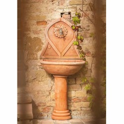 Casa Padrino Art Nouveau Terracotta Wall Fountain Beige H. 145 cm - Made in Italy