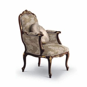 Casa Padrino luxury baroque armchair gray / dark brown / gold - Made in Italy