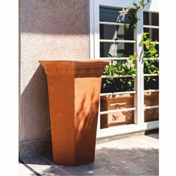 Casa Padrino Art Nouveau Terracotta Flower Pot Beige H. 60 cm - Made in Italy