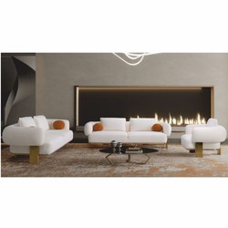 Casa Padrino fauteuil de salon & hôtel de luxe blanc / or 115 cm - Meubles de luxe