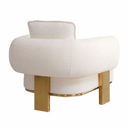 Casa Padrino fauteuil de salon & hôtel de luxe blanc / or 115 cm - Meubles de luxe