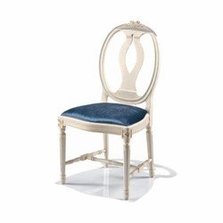 Luxus Barock Esszimmer Stuhl Blau Weiß