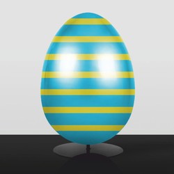 Casa Padrino huevo de pascua decorativo XXL con soporte turquesa / amarillo A. 75 cm - Decoración de pascua