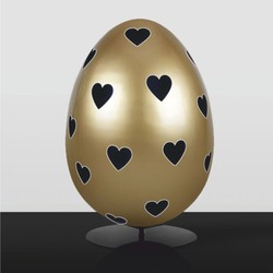 Casa Padrino huevo de pascua decorativo XXL con soporte oro / negro A. 75 cm - Decoración de pascua