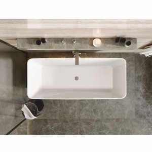 Casa Padrino Freistehende Luxus Badewanne Hochglanz Weiß 180 cm - Badezimmer Möbel