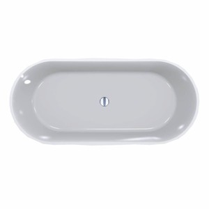 Casa Padrino Freistehende Luxus Badewanne Hochglanz Weiß 165 cm - Badezimmer Möbel