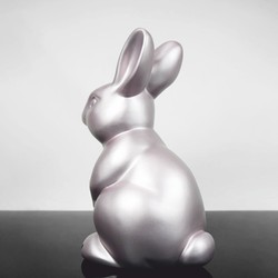 Deko Figur Skulptur Hase Osterhase Silber