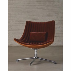 Casa Padrino fauteuil pivotant de luxe marron foncé / marron / argent - Meubles de salon et d'hôtel