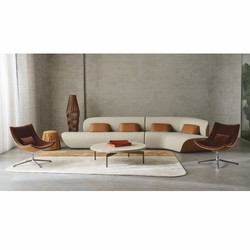 Casa Padrino fauteuil pivotant de luxe marron foncé / marron / argent - Meubles de salon et d'hôtel