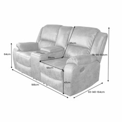 Casa Padrino faux leather 2 seater cinema armchair antique brown 188 cm - Living room furniture