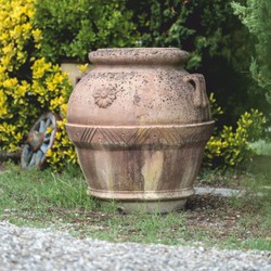 Casa Padrino Art Nouveau Terracotta Flower Pot Beige H. 95 cm - Made in Italy