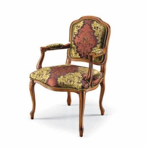 Casa Padrino Chaise de Salle à Manger Baroque de Luxe avec Accoudoirs Marron / Jaune / Marron - Fabriquée en Italie
