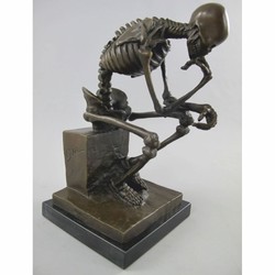 Casa Padrino sculpture décorative en bronze squelette bronze / noir H. 25 cm - Accessoires décoratifs