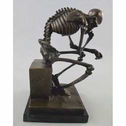 Casa Padrino sculpture décorative en bronze squelette bronze / noir H. 25 cm - Accessoires décoratifs