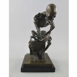 Casa Padrino sculpture décorative en bronze squelette bronze / noir H. 25 cm - Accessoires décoratifs