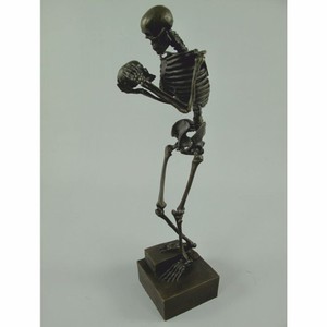 Bronze Deko Skulptur Figur Skelett