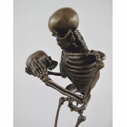 Bronze Deko Skulptur Figur Skelett