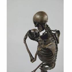 Bronze Deko Skulptur Figur Skelett