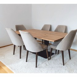 Casa Padrino table à manger de luxe en chêne naturel / noir - Différentes tailles - Meubles de salle à manger