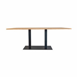 Casa Padrino table à manger de luxe en chêne naturel / noir - Différentes tailles - Meubles de salle à manger