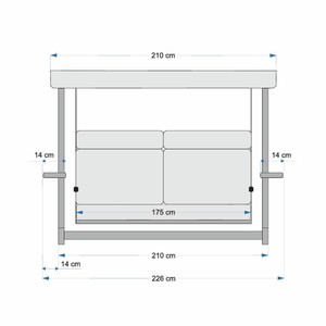Casa Padrino Luxus Hollywood Schaukel Beige / Anthrazit / Braun 226 cm - Garten & Terrassen Möbel