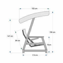 Casa Padrino Luxury Hollywood Swing Beige / Anthracite / Brown 226 cm - Garden & Terrace Furniture