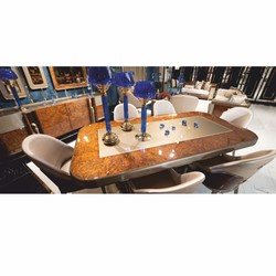Casa Padrino luxury dining table brown / gold / gray 240 cm - Dining room furniture