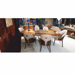 Casa Padrino luxury dining table brown / gold / gray 240 cm - Dining room furniture