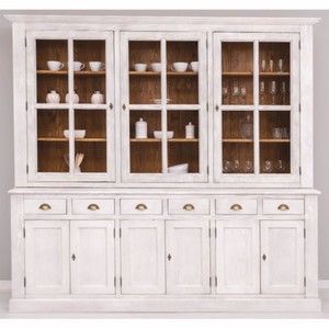 Casa Padrino Landhausstil Esszimmer Schrank Hellgrau / Braun 245 cm - Esszimmer Möbel