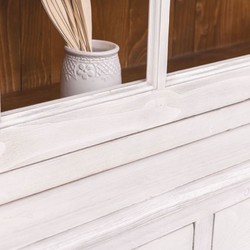 Casa Padrino armario de comedor de estilo campestre gris claro / marrón 245 cm - Muebles de comedor