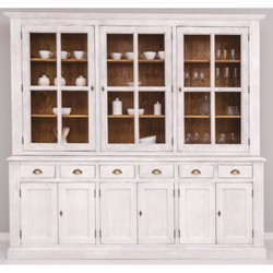 Casa Padrino armario de comedor de estilo campestre gris claro / marrón 245 cm - Muebles de comedor