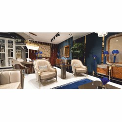 Casa Padrino sillón de lujo gris / oro A. 102 cm - Muebles de salón y hotel
