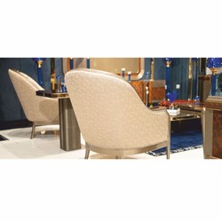 Casa Padrino sillón de lujo gris / oro A. 102 cm - Muebles de salón y hotel