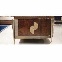 Luxus Wohnzimmer & Hotel Sofa Grau Braun Gold Luxus Wohnzimmer & Hotel Sofa Grau Braun Gold