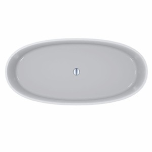 Casa Padrino Freistehende Luxus Badewanne Hochglanz Weiß 169,4 cm - Badezimmer Möbel