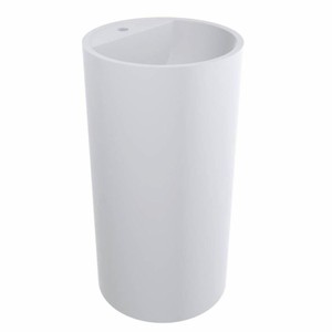 Casa Padrino Luxus Standwaschbecken Weiß Ø 46 x H. 88 cm - Badezimmer Accessoires