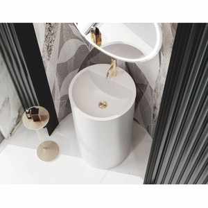 Casa Padrino lavabo de pedestal de lujo blanco Ø 46 x A. 88 cm - Accesorios de baño
