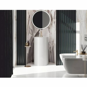 Casa Padrino Luxus Standwaschbecken Weiß Ø 46 x H. 88 cm - Badezimmer Accessoires